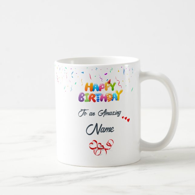 Taza De Café Mug de Cumpleaños Personalizada - Pensativa y Prác (Derecha)