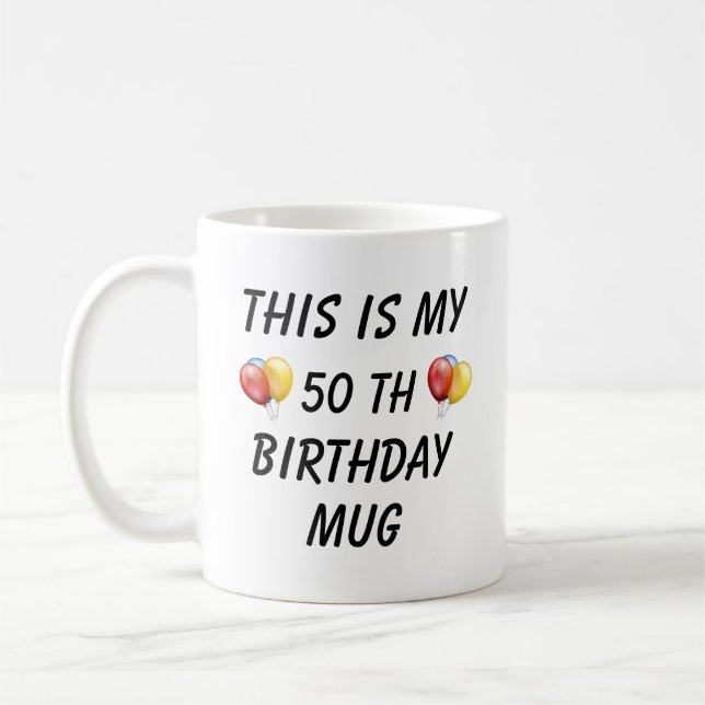Taza De Café Mug de cumpleaños personalizado, tazón de café (Izquierda)