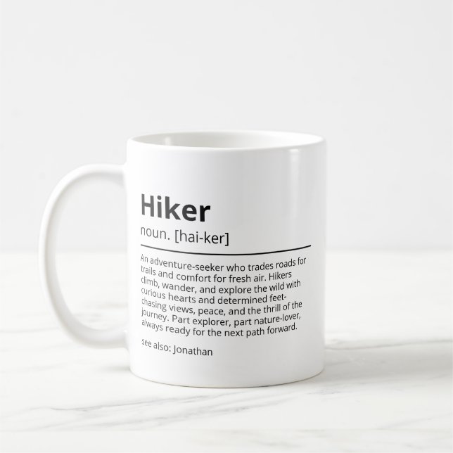 Taza De Café Mug. de definición de caminante personalizada | Ad (Izquierda)