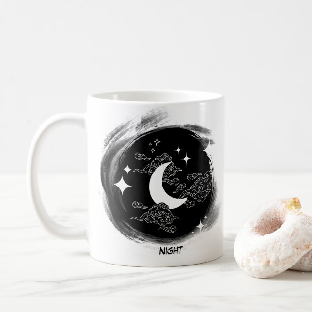 TAZA DE CAFÉ MUG DE DÍA Y NOCHE (Con donut)