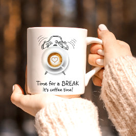 Taza De Café Mug de dibujo de la línea de reloj del café divert