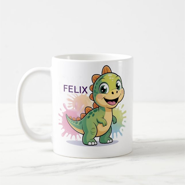 Taza De Café Mug de dinosaurio personalizado personalizado - Re (Izquierda)
