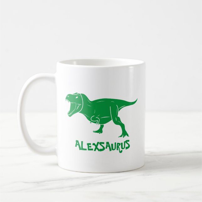 Taza De Café Mug de dinosaurio personalizado, regalo divertido  (Izquierda)