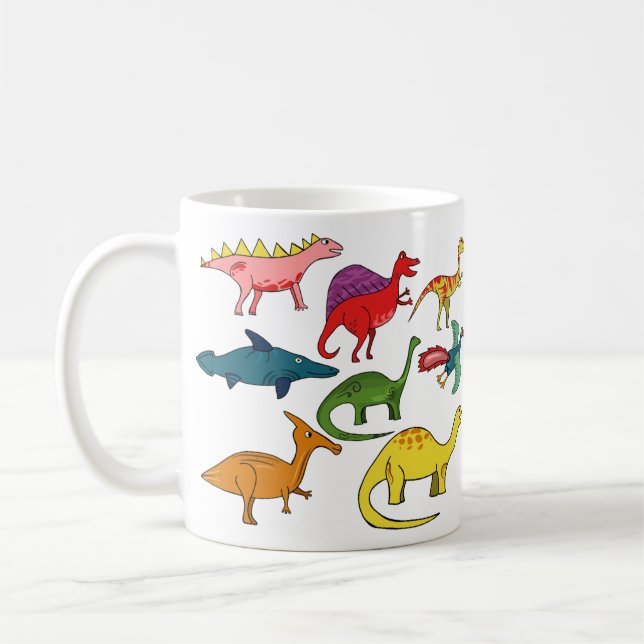 Taza De Café mug de dinosaurio, tipos de dinosaurio, regalo de  (Izquierda)