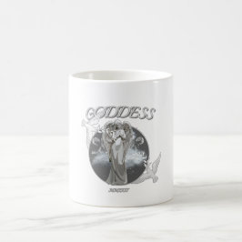 Taza De Café Mug de diosa moderna blanca y gris