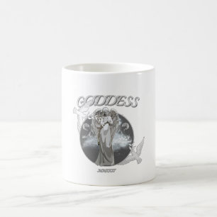 Taza De Café Mug de diosa moderna blanca y gris