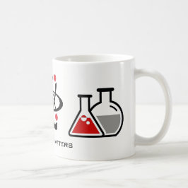 Taza De Café Mug de diseño de asuntos de ciencia roja
