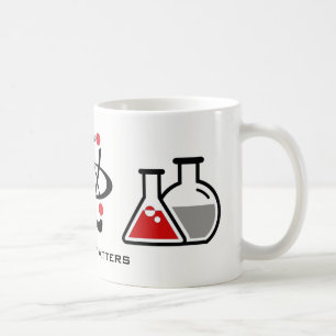 Taza De Café Mug de diseño de asuntos de ciencia roja