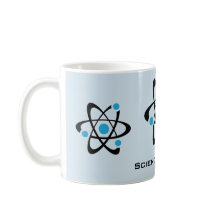 Mug de diseño de ciencia de Átomos azules