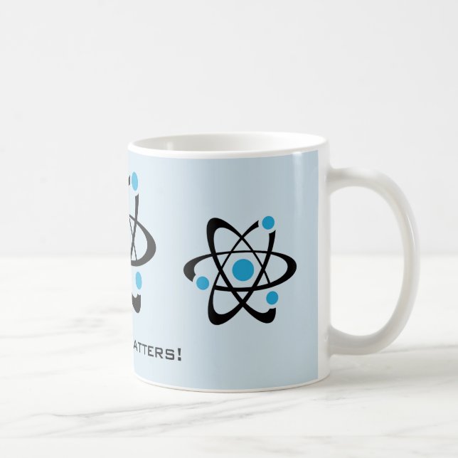Taza De Café Mug de diseño de ciencia de Átomos azules (Derecha)