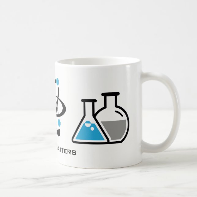 Taza De Café Mug de diseño de materias de ciencia azules (Derecha)