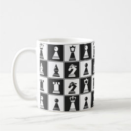 Taza De Café Mug de diseño de piezas de ajedrez