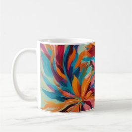 Taza De Café Mug de diseño floral de abstracto vibrante