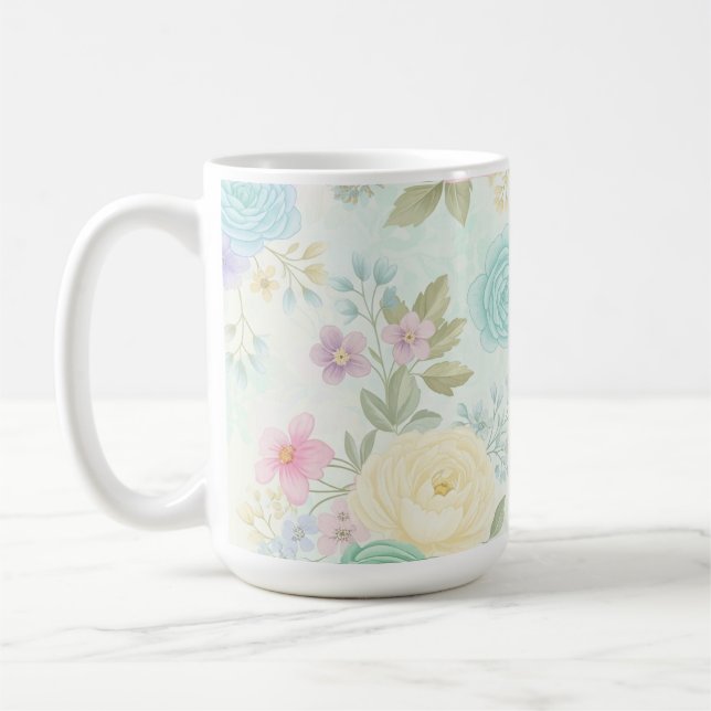 Taza De Café Mug de diseño floral de Pastel (Izquierda)