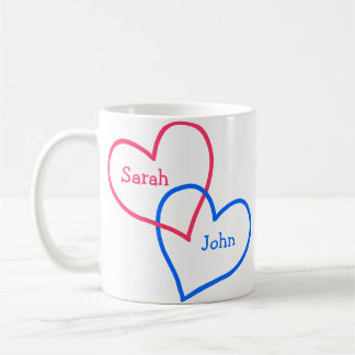 Taza De Café Mug de dos corazones