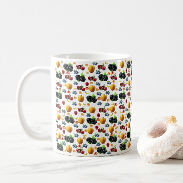 Taza De Café Mug de ensalada de frutas (Con donut)