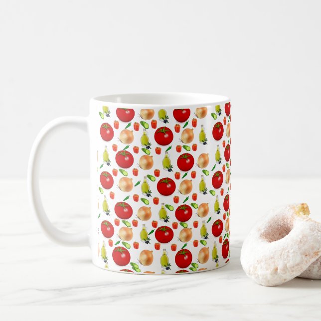 Taza De Café Mug de ensalada de tomate (Con donut)