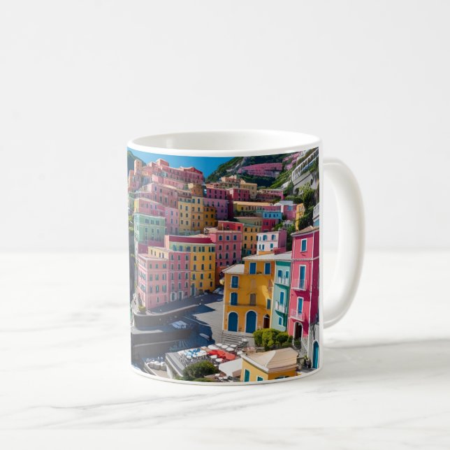 Taza De Café Mug. de escape de Positano | Ceramic Amalfi Coast  (Anverso derecho)