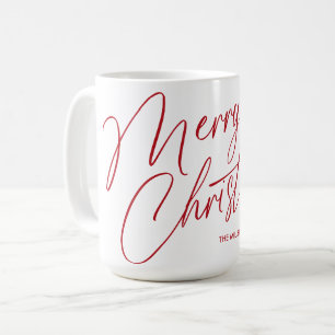Taza De Café Mug de escritura navideña personalizada Merry Pe