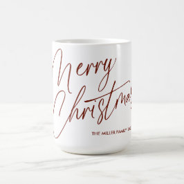 Taza De Café Mug de escritura navideña personalizada Merry | Pe