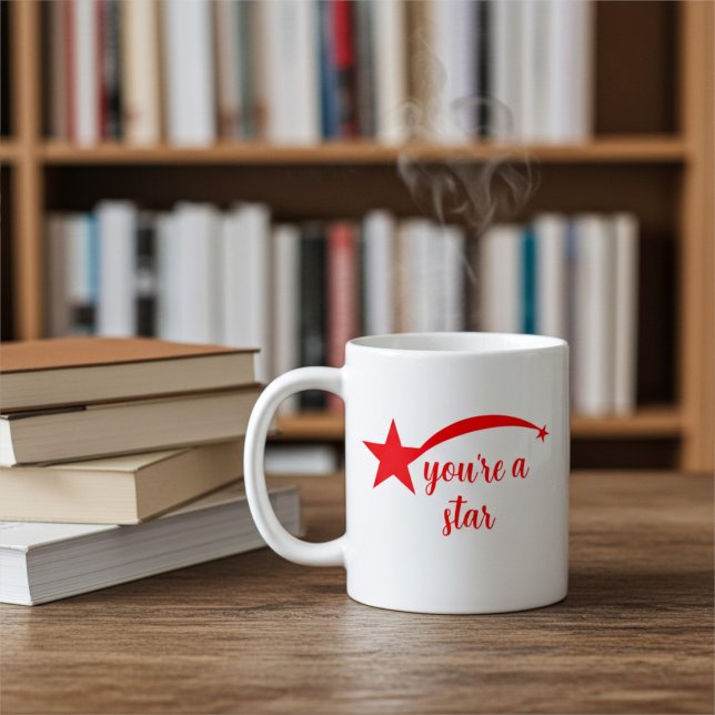 Taza De Café Mug de estrellas rojas Inspiradoras personalizadas (Subido por el creador)