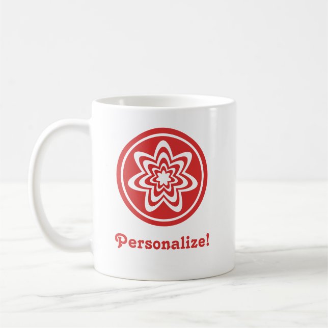 Taza De Café Mug de explosión floral, rojo brillante (Izquierda)