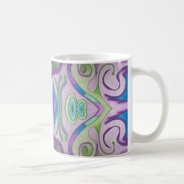 Taza De Café Mug. de fantasía verde púrpura (Derecha)
