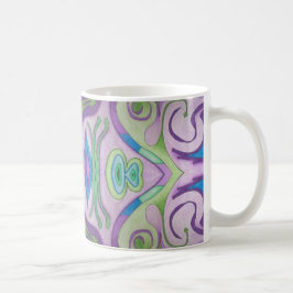 Taza De Café Mug. de fantasía verde púrpura