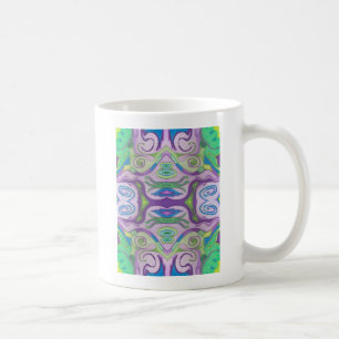 Taza De Café Mug. de fantasía verde púrpura