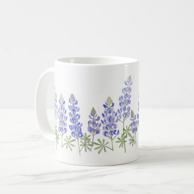 Taza De Café Mug de flor azul - Todos los tamaños/estilos (Anverso izquierdo)