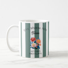 Taza De Café Mug de flor de nacimiento personalizado