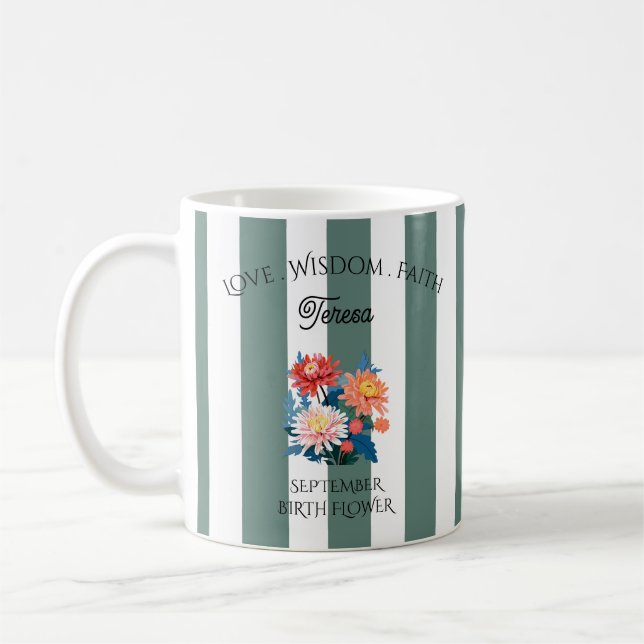Taza De Café Mug de flor de nacimiento personalizado (Izquierda)