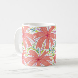 Taza De Café Mug de flor de Sunburst tropical