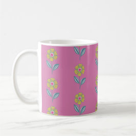 Taza De Café Mug de flor folclórica