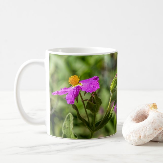 Taza De Café Mug De Flor Rosa 411 (Con donut)