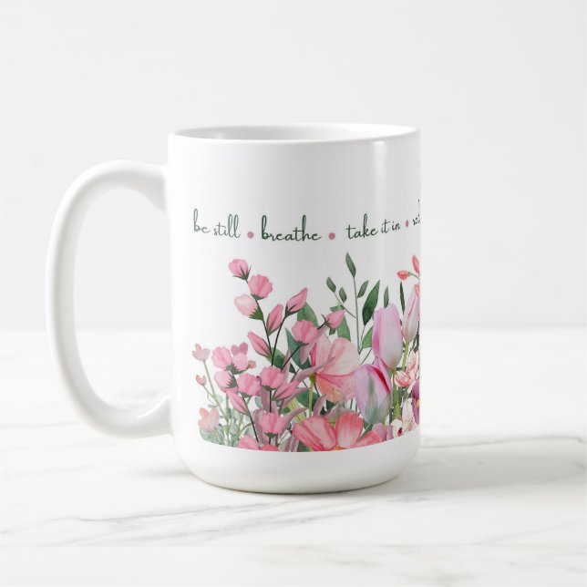 Taza De Café Mug de floral rosa 'Blooms Mindiculares' (Izquierda)