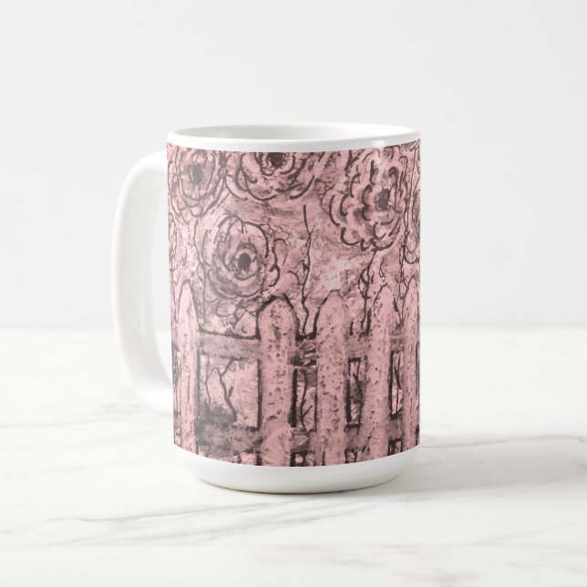 Taza De Café Mug de flores cercadas de Sangria (Anverso izquierdo)