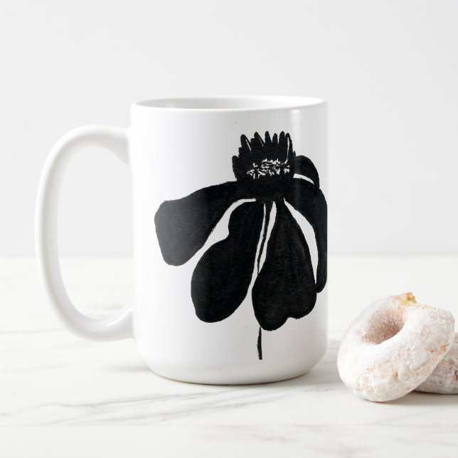 Taza De Café Mug de flores modernas (Con donut)