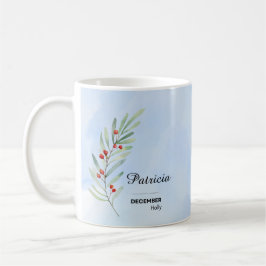 Taza De Café Mug de flores personalizada de diciembre