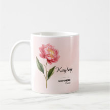 Mug de flores personalizada de noviembre