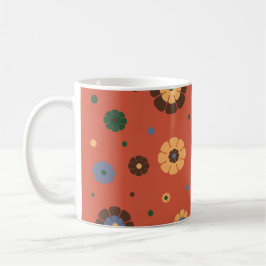Taza De Café Mug de flores retro