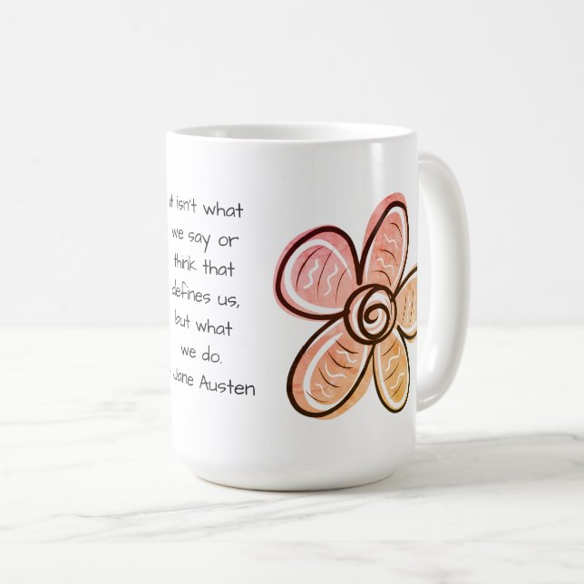 Taza De Café Mug de flores rosas y amarillas (Anverso derecho)