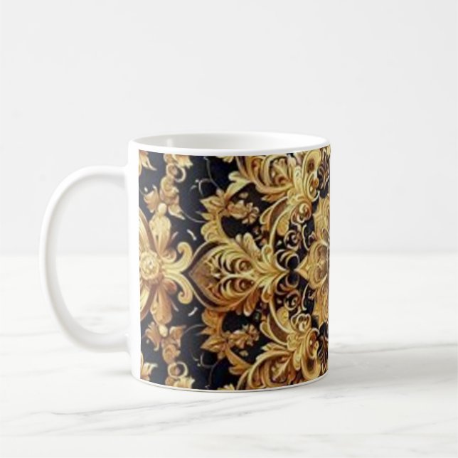Taza De Café Mug. de formas geométricas de oro majestuosas (Izquierda)
