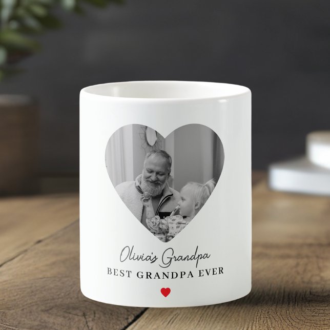 Taza De Café Mug de fotos de abuelo personalizado | Mejor abuel (Subido por el creador)