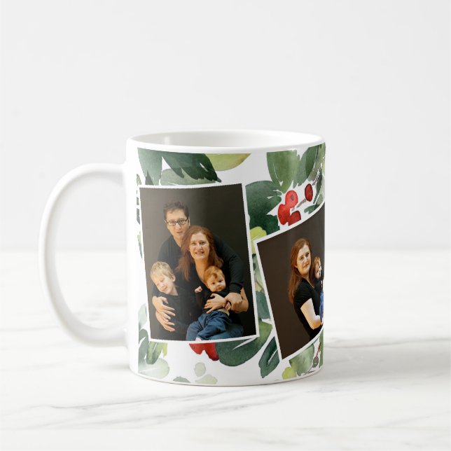 Taza De Café Mug de fotos navideñas de Merry (Izquierda)