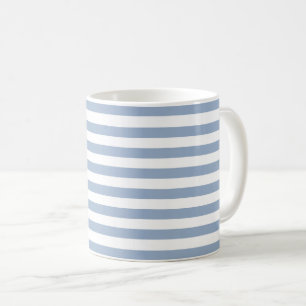 Taza De Café Mug de franja azul y blanca
