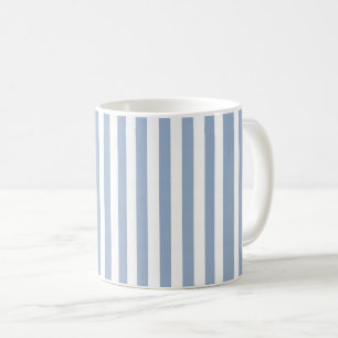 Taza De Café Mug de franja azul y blanca