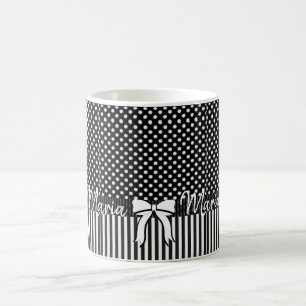 Taza De Café Mug de franja blanca negra