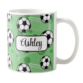 Taza De Café Mug de fútbol verde personalizada