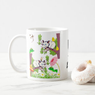 Taza De Café Mug. de garrapatas con flores
